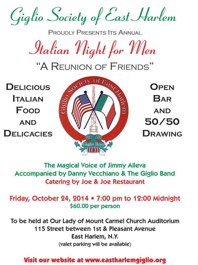 Giglio Society Italian Night For Men Flyer