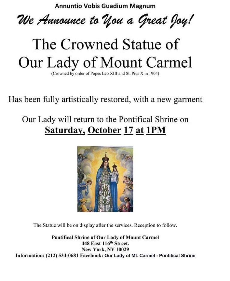 Our Lady of Mt. Carmel RESTORED