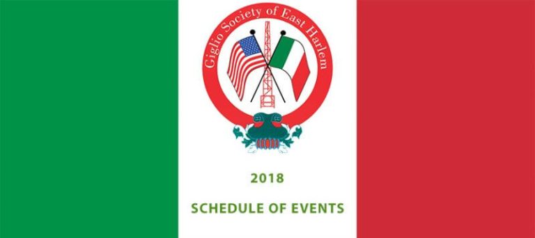Giglio Society of East Harlem Schedule of Events 2018