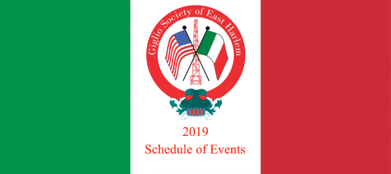 Giglio Society of East Harlem Schedule of Events 2019