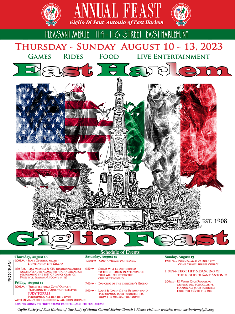 The 2023 East Harlem Giglio Feast Poster